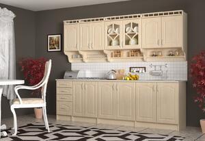 Bucatarie Korona Mebel MDF 2.6m Mesteacan, Blat Intreg
