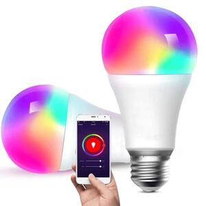 Bec LED Wifi reglabil, inteligent RGB - E27, 9W - 2 buc