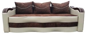 Canapea Extensibila Simona 225x74x100 cm, Maro, Crem