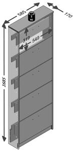 FMD Dulap încălțăminte cu 5 compartimente rabatabile, alb, 411-005 411-005