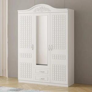 Duap ZQE 012 MDF - 3 Usi +2 Sertare, 150x200x50 cm, Alb