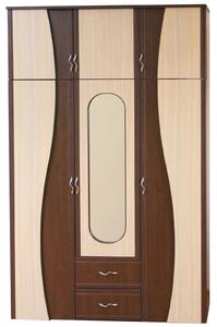 Dulap 3Usi S , 120x50x198 cm Wenge+Mesteacan