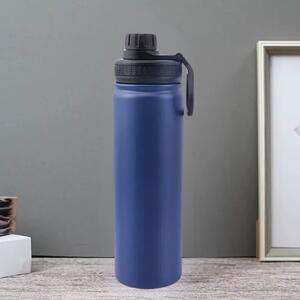 Termos albastru din oțel inoxidabil, cu capac etanș, funcție de menținere a apei reci și calde - 650 ml