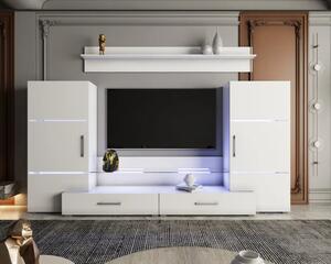 Living Domino 280x45x140 cm, MDF Alb Lucios