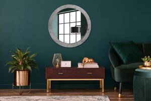 Oglinda rotunda cu rama imprimata Beton gri fi 80 cm