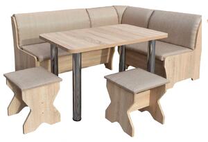 Set Coltar Bucatarie Tunis, Cu Masa Si 2 Tabureti Sonoma