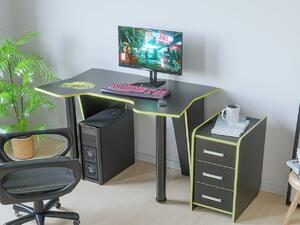 Set Birou PC + Noptiera KL 9.1 Wenge+Galben