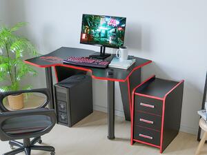 Set Birou PC + Noptiera KL 9.1 Wenge+Rosu