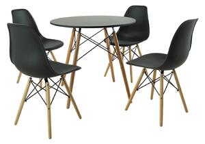 Set Masa DA151BK,80x75 cm 4 Scaune, 46x55x83 cm, DA232BK