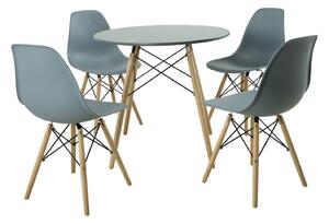 Set Masa DA151Grey, 80x75 cm 4 Scaune, 46x55x83 cm, DA232, Grey