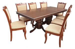Set Masa RH7132 + 8 Scaune RH8100,160x100x77 cm, Dirty Oak