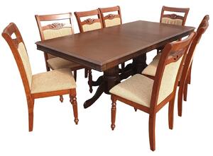 Set Masa RH7132 + 8 Scaune RH8064,160x100x77 cm, Dirty oak