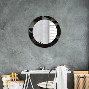 Oglinda rotunda cu rama imprimata Negru abstract fi 60 cm