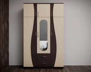 Dulap 3U S FS, 120x50x198cm wenge+mesteacan
