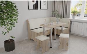 Set coltar bucatarie Tunis ,cu masa si 2 tabureti Sonoma+Fildes