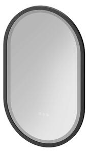 Cersanit Crea II oglindă 50x80 cm oval cu iluminare cu covoraș de încălzire negru S1058–034