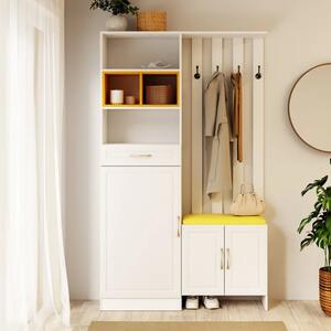 Cuier Elite Alb Galben 120x30x200 cm