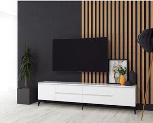 Comoda MP1, 220x40x55 cm, alb acril