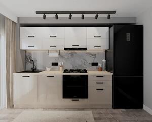 Bucatarie Daria V2 Alb Cappuccio 240x60x200 cm