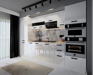 Bucatarie Daria MDF Alb Lucios 300x60x200 cm