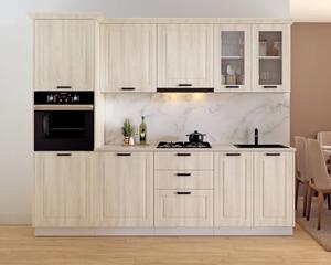 Bucatarie ATHENA 2.66 MDF, 266x223x60cm, lemn alb