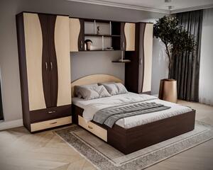 Dormitor Tineret cu D2 Wenge+Mesteacan