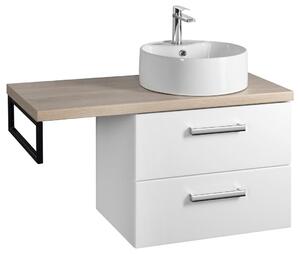 Aqualine Aqualine, VEGA Set mobilier baie, latime 97,5 cm, alb/stejar platina, VG064-02