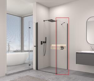 Erga Berlin/Bern, perete solid pentru duș 70x195 cm, sticlă transparentă de 6 mm, profil negru, ERG-V02-BERLIN-G070-BK