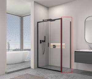 Erga Alpine, perete solid pentru duș 70x195 cm, sticlă transparentă de 6 mm, profil negru, ERG-V02-ALPINE-G070-BK