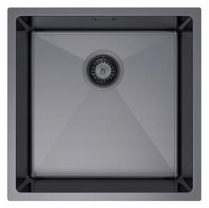 Erga HD, chiuvetă din oțel cu 1 cameră 440x440x210 mm, grafit, ERG-MLS-HD4444B