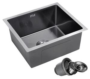 Erga HD, chiuvetă din oțel cu 1 cameră 470x450x210 mm, grafit, ERG-MLS-HD4745B