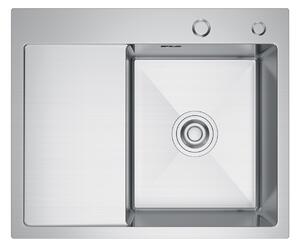 Erga HD, chiuvetă din oțel cu 1 cameră 580x480x210 mm, dreapta, oțel, ERG-MLS-HD5848R