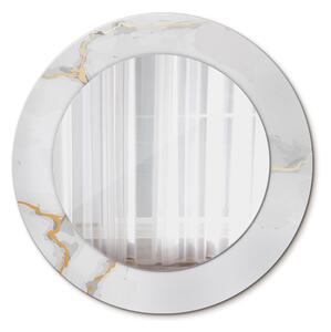 Decor oglinda rotunda Marmură de aur alb fi 50 cm