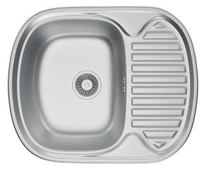 Erga HD, chiuvetă din oțel cu 1 cameră 600x490x160 mm cu scurgere scurtă, finisaj satinat periat, ERG-MLS-HD6049S