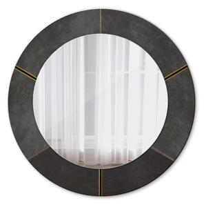 Oglinda rotunda cu rama imprimata Triunghiuri gri fi 50 cm