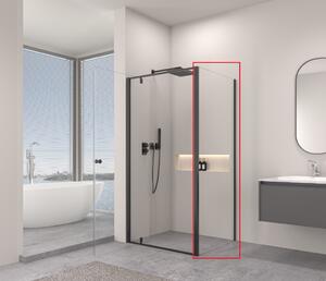 Erga Sydney, perete solid pentru duș 80x195 cm, sticlă transparentă de 6 mm, profil negru, ERG-V02-SYDNEY-G080-BK