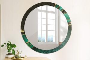 Oglinda rotunda cu rama imprimata Green de marmură fi 100 cm