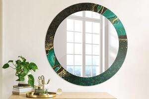 Oglinda rotunda cu rama imprimata Green de marmură fi 70 cm