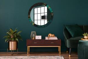 Oglinda rotunda cu rama imprimata Green de marmură fi 80 cm