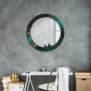 Oglinda rotunda cu rama imprimata Green de marmură fi 70 cm