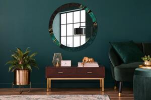 Oglinda rotunda cu rama imprimata Green de marmură fi 90 cm