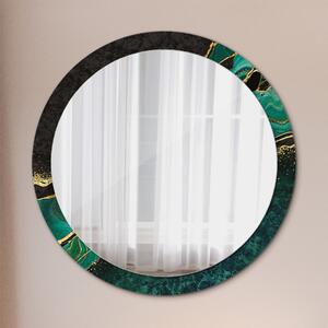 Oglinda rotunda cu rama imprimata Green de marmură fi 100 cm