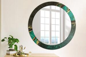 Oglinda rotunda cu rama imprimata Green de marmură fi 80 cm