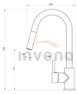 Invena Elia, baterie pentru chiuvetă de sine stătătoare cu gura de scurgere, crom, INV-BZ-89-W01-C