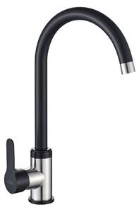 Invena Iron, robinet pentru chiuvetă de sine stătătoare, oțel negru, INV-BZ-53-L04-L