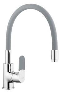 Invena Joga, baterie pentru chiuvetă de sine stătătoare cu braț flexibil, gri-crom, BZ-32-L05-C