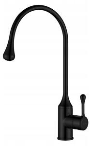 Invena Pingo, baterie pentru chiuvetă de sine stătătoare, negru mat, BZ-55-L04-L