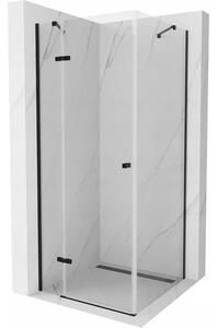 Mexen Roma cabină de duș cu balamale 100 x 100 cm, transparent, Neagră - 854-100-100-70-00
