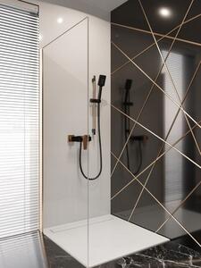 Invena Midnight, robinet de duș de perete, negru-aur roz, BN-35-014-V