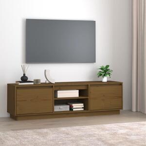 Comodă TV, maro miere, 140x35x40 cm, lemn masiv de pin